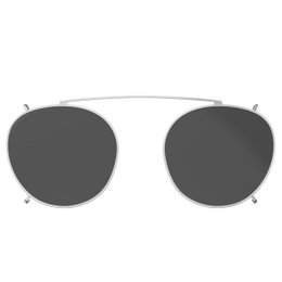 Lennon Solar Clip-on sunglasses with a round, tortoiseshell frame and dark gray lenses.