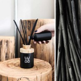 WOO Reed Diffuser | Upcycled vodkaflaske | Sort | 50 ml