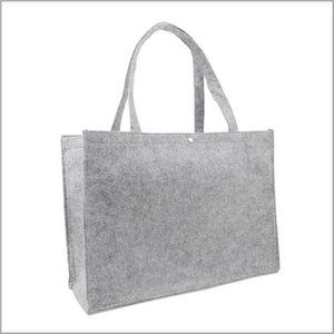 Luxury Carrying Bag - Felt - Shopper - Shopping Bag - Gray - Light gray - 45x15x33cm - Reinforced bottom