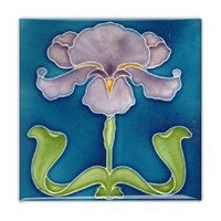 Koelkastmagneet, Jugendstil-tegel, Paarse Iris