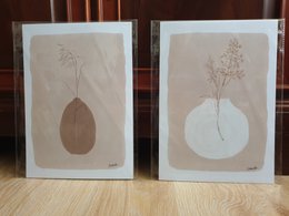 Scandi Grasses Poster "Grasses White Vase" A4 - Sustainable art prints on recycled paper in cellophane