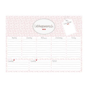 Weekly planner motif "favorite person" pink