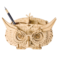 Robotime, 3D wooden puzzle owl/ owl - pen box, TG405, 16.5x7.5x10cm