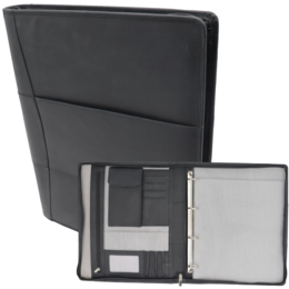Estuche de cuero para escritura A4 - Carpeta para conferencias - Carpeta para documentos A4 - Funda para tableta y portátil - Carpeta de anillas extraíble