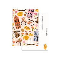 Postkarte - Illustrationsmuster Holland