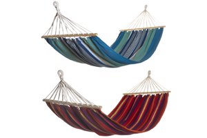 HAMACA ALGODON POLIESTER 200X100X3 RAYAS AZUL MB166615