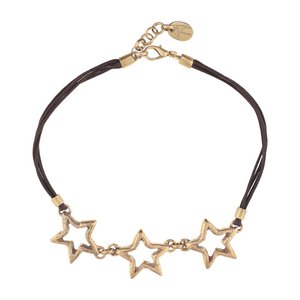 Goldbraune Halskette mit drei Sternen