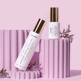 Lavender calming face mist, a soothing toner for relaxation. Available in 30ml and 100ml sizes. Infused with natural lavender, this mist helps calm and hydrate the skin.