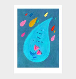 Ingen regn ingen blomster | Illustrationsplakat kunsttryk
