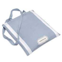 Set copripiumino e cuscino a righe spesse reversibili blu freddo
