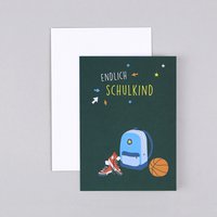 Einschulungskarte Schulranzen Aaron
