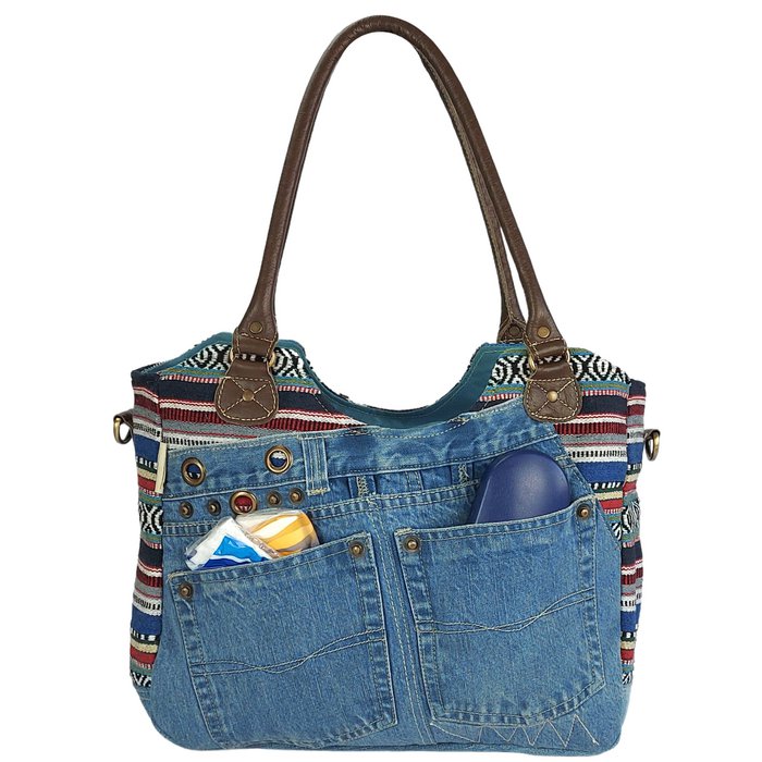 Sac à Main + Porte-monnaie SPALDING Style Pin-up Jeans Denim - Neuf Avec étiquettes