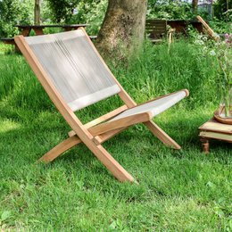 Reb folde loungestol naturlig