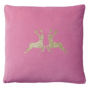 Fluwelen kussen glitter hert 40x40cm