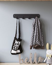 Gorillz Rounded Four Industrial Wall Coat Rack 4 Coat Rack kroge - Sort