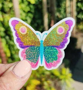Sticker Butterfly Animal Natur mit Glitzer -Vinyl