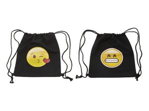 Gym bag with smiley, 35x40cm