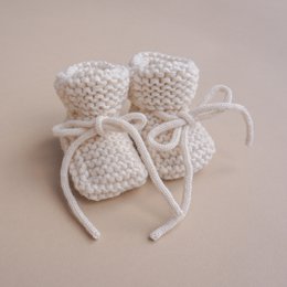 Gebreide Baby Slofjes | Baby Booties | Chunky Baby Booties | Ecru