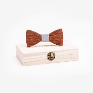 Children's Wooden Bow Tie - Gray Eleagnus