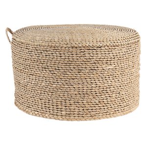 Poef Ø 40x23 cm Bruin Zeegras Hocker