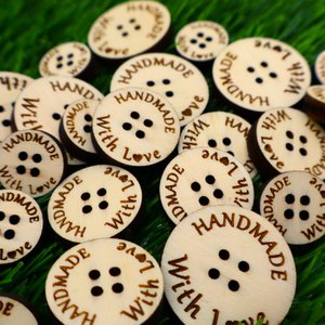 Custom Engraved Wooden Buttons for Knitting, Crochet, Sewing, DIY Materials