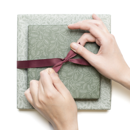Sustainable Christmas wrapping paper green, wrapping paper fir branches in mint and green - double-sided wrapping paper made from 100% recycled paper