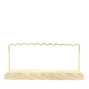 Jewelry display for earrings 1 row wood-gold