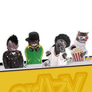 Mustard - Desktop Page Markers Magnetic Crazy Cats Set of 4 pieces - Multicolor