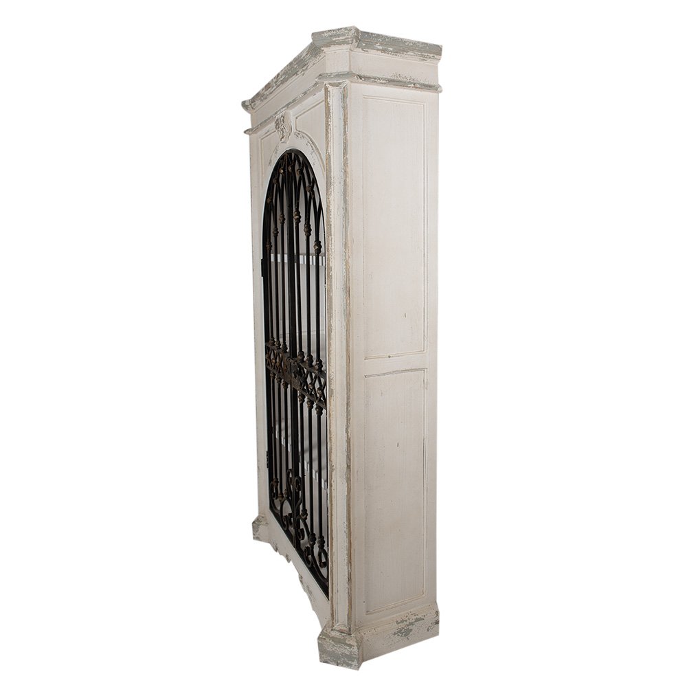 Kast Beige Zwart, Hout en Metaal 102x42x190 cm