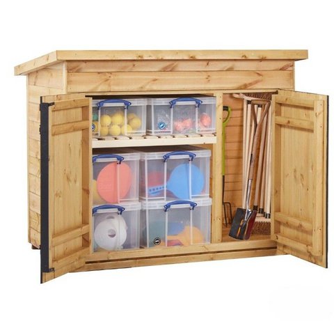 Cosy large and rich outdoor storage Schuur Sports Equipment and Gardening Winkel