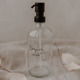 Distributeur de savon lotion pour le corps transparent 500ml (UE = 6 pièces)