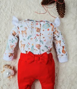3320D Weihnachtstiere-Set für Mädchen (Body + Hose)