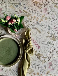 Rectangular Tablecloth, Linen-Cotton Mix, Printed | Aitana