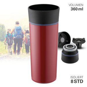 Thermo mug vacuum-insulated red 360 ml