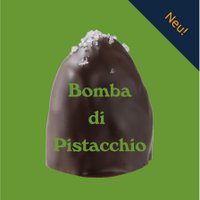 Organic date pralines: Bomba di Pistacchio
