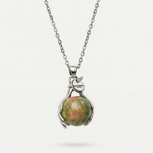 Unakite omhelzing ketting zilver