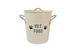 Beige pets food bin 21x19 cm