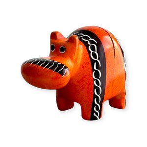 Card holder Hippo Kisii stone Orange