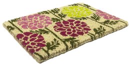 Dahlias Handwoven Coconut Fiber Doormat