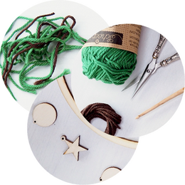 Juleferie kreativt tip! - DIY julekuglehæklesæt med træringe