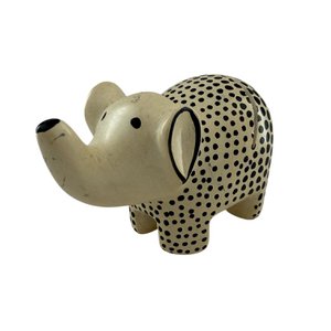 Kaarthouder Olifant Kisii steen Zwart/Wit