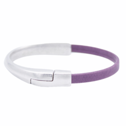 Bracciale in pelle AMACAYACÚ (argento) con chiusura magnetica