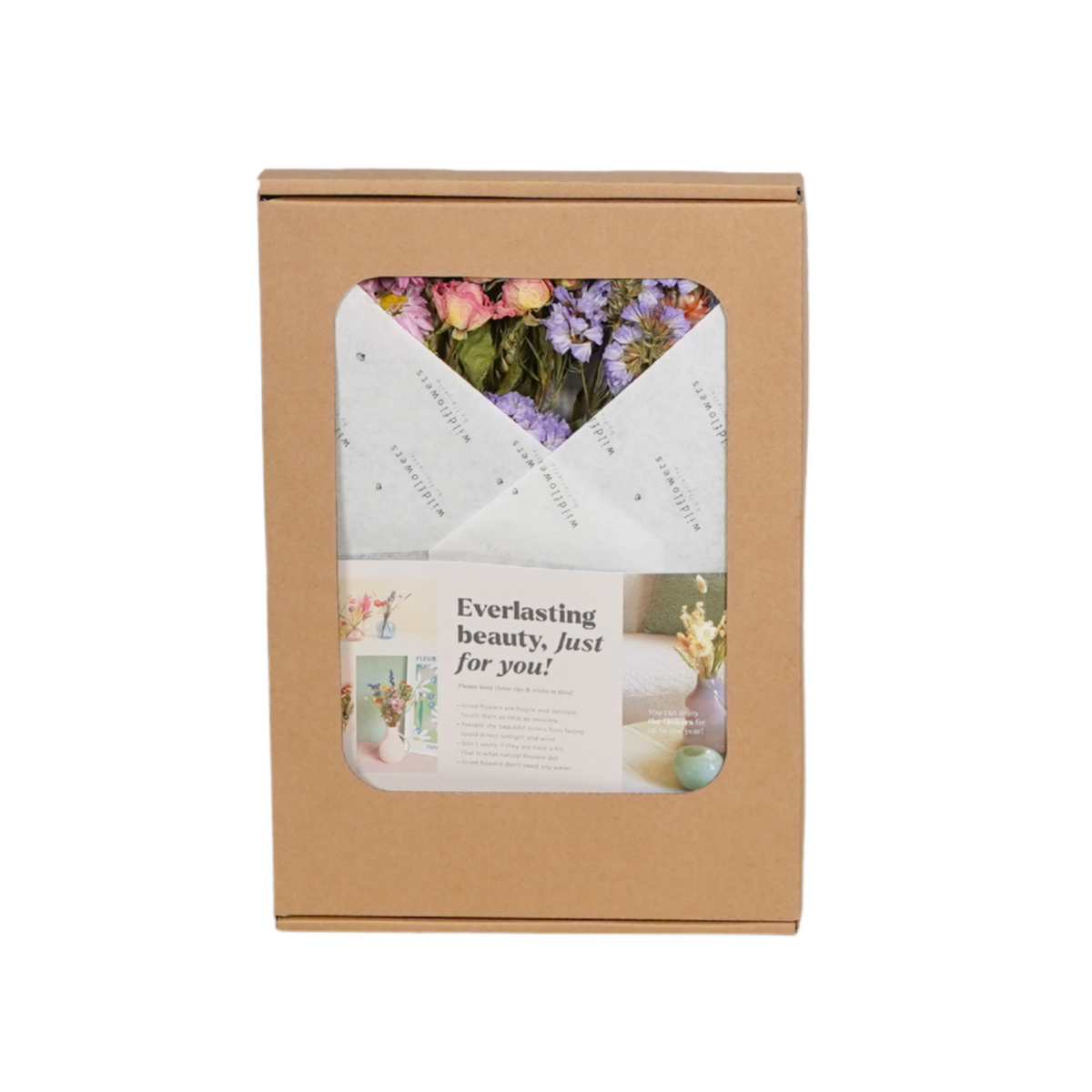 Geschenkdoos - Gedroogde Bloemen in Brievenbus - Roze