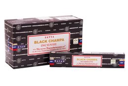 Black Champa incense sticks, 15 grams. Earthy, floral aroma. Natural, handmade incense.
