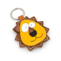 Niedlicher kleiner Löwe-Leder-Tier-Schlüsselanhänger