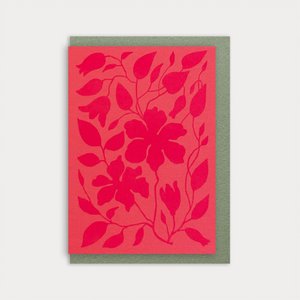 Neon vouwkaart / bloemwerk / roze / premium Gmund-papier