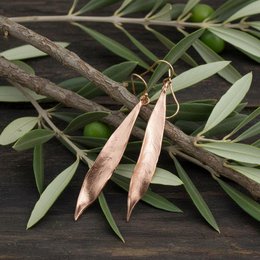 Gold Olive Leaf Earrings, 14K Gold Plated Jewelry, Dangle Earrings, Handmade Boho Jewelry Gift, Birthday Gift for Women, Nature Inspired
