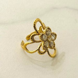 Valery Floral Ring w Zirconium Stones