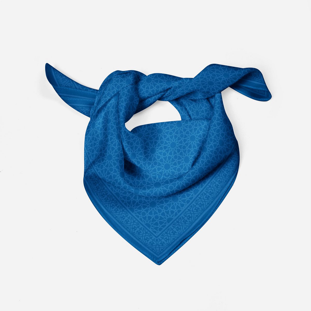 Blue Square Silk Scarf Dalila v1