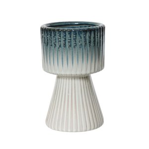 Ceramic flowerpot Ø12x19.5cm blue/white